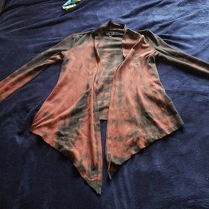 Rock & Republic Red and Black Tye-Dye Cardigan